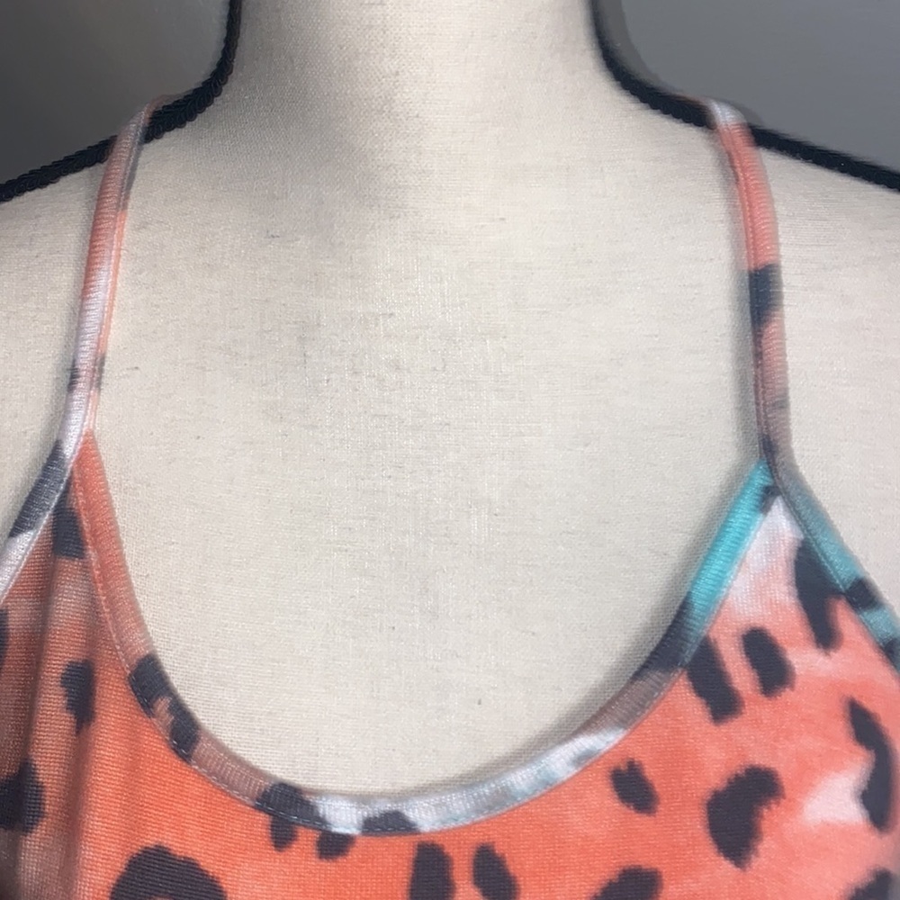Multicolor Cheetah Print Ruffled Tank - Picture 5 of 9